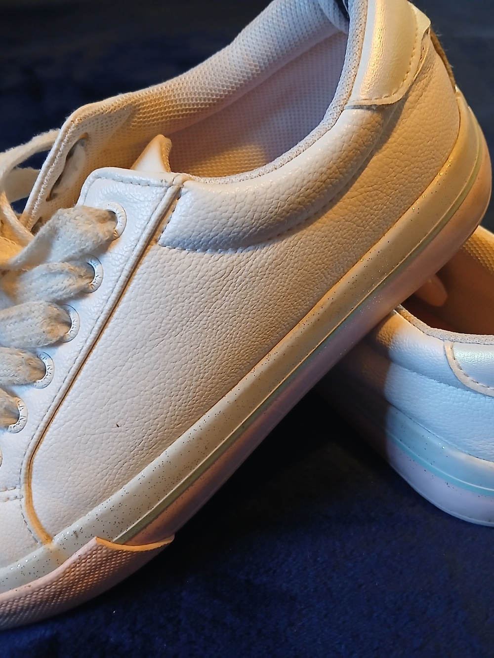 Girl's Nautica White, Pink, & Baby Blue Low-Top Canvas Sneakers